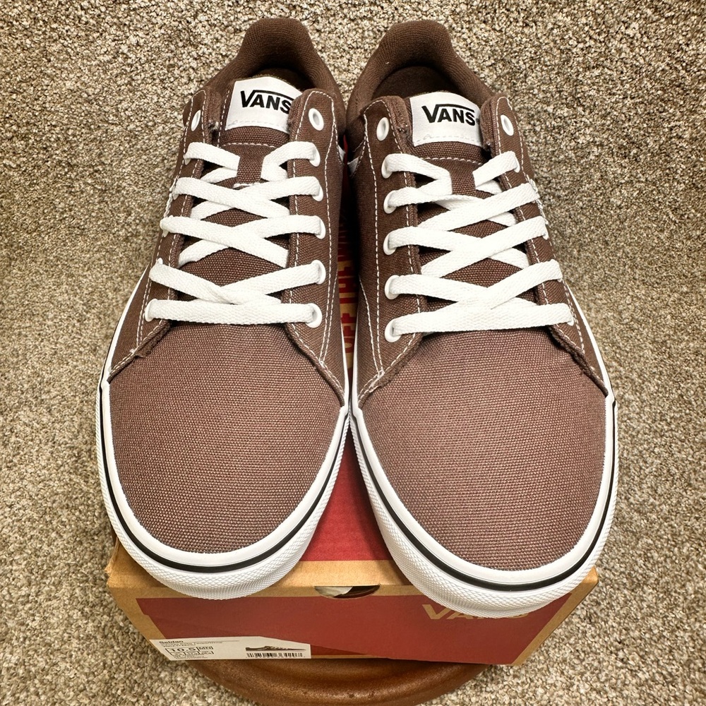 Vans sedan canvas deep taupe/white mens size 10.5 women’s size 12 New with box - Picture 7 of 9